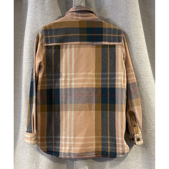 Carhartt Loose Fit Heavyweight Twill Plaid Flannel Shirt Women's Size XS Tan - Picture 4 of 5